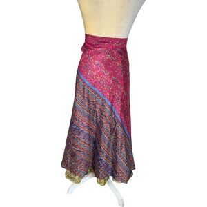 Shylaa Creations Silk Wrap‎ Skirt Bohemian Paisley Maxi Boho Festival